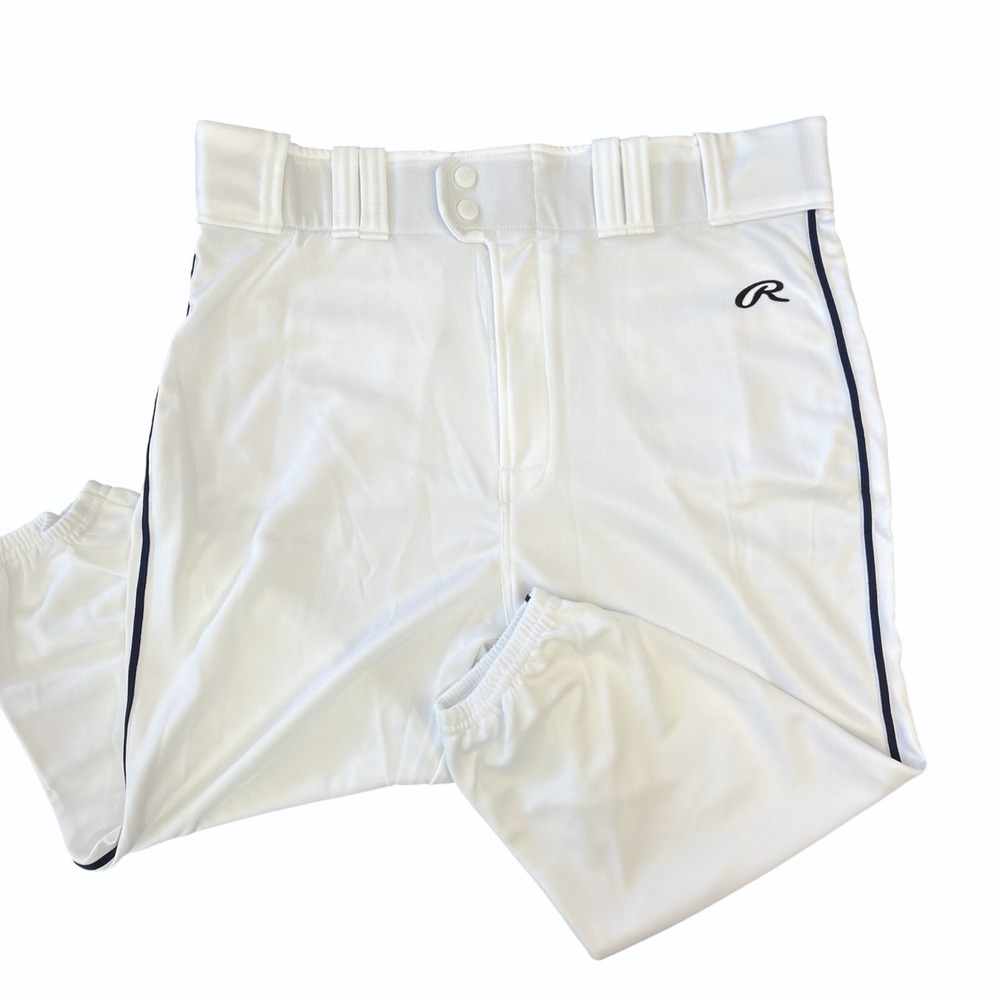 Rawlings Mens Knickers Baseball Pants White Black Piping‎ Pro-Dri LNCHKPP Large